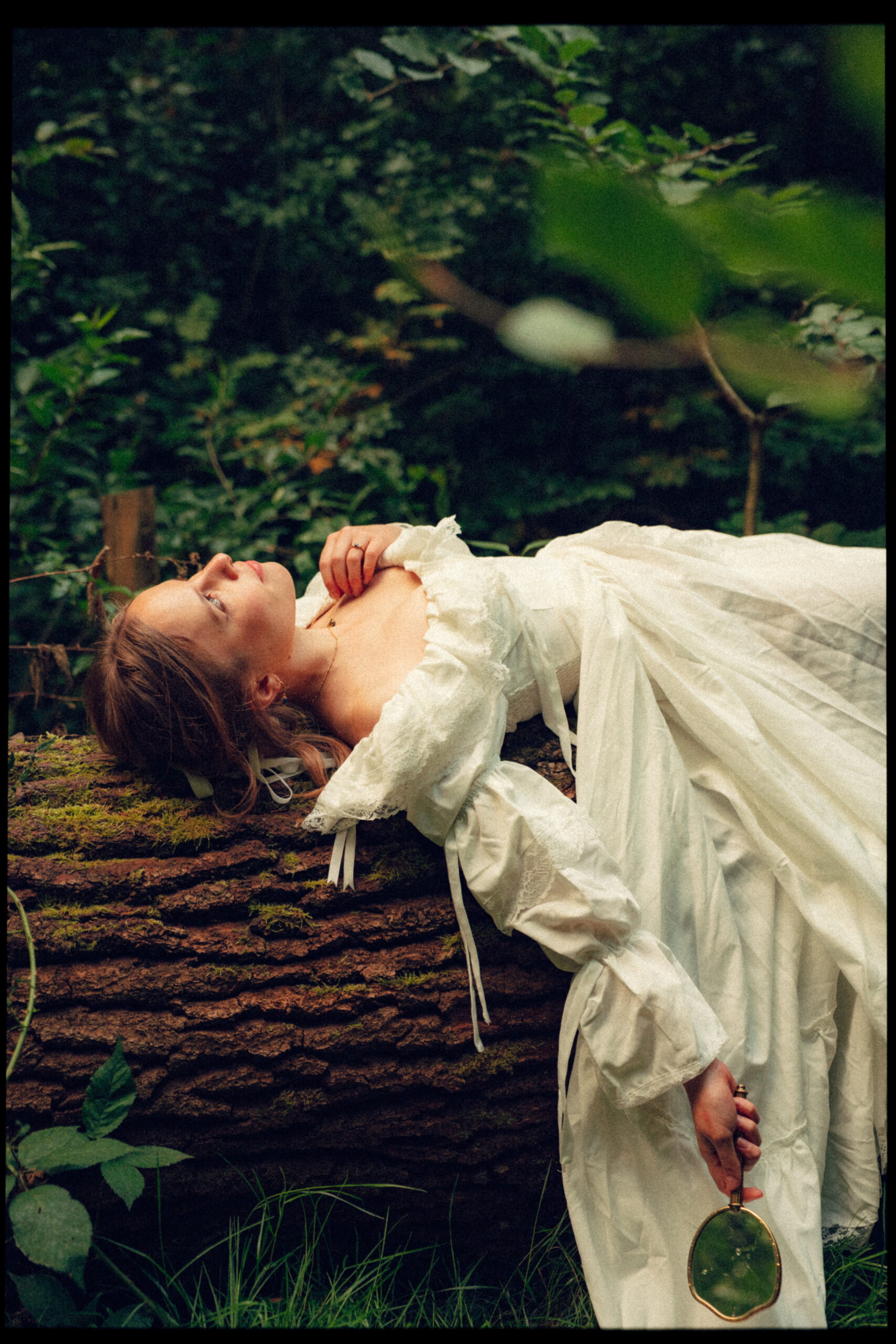 A cinematic photo of the bride taken during an elopement in Belgium.