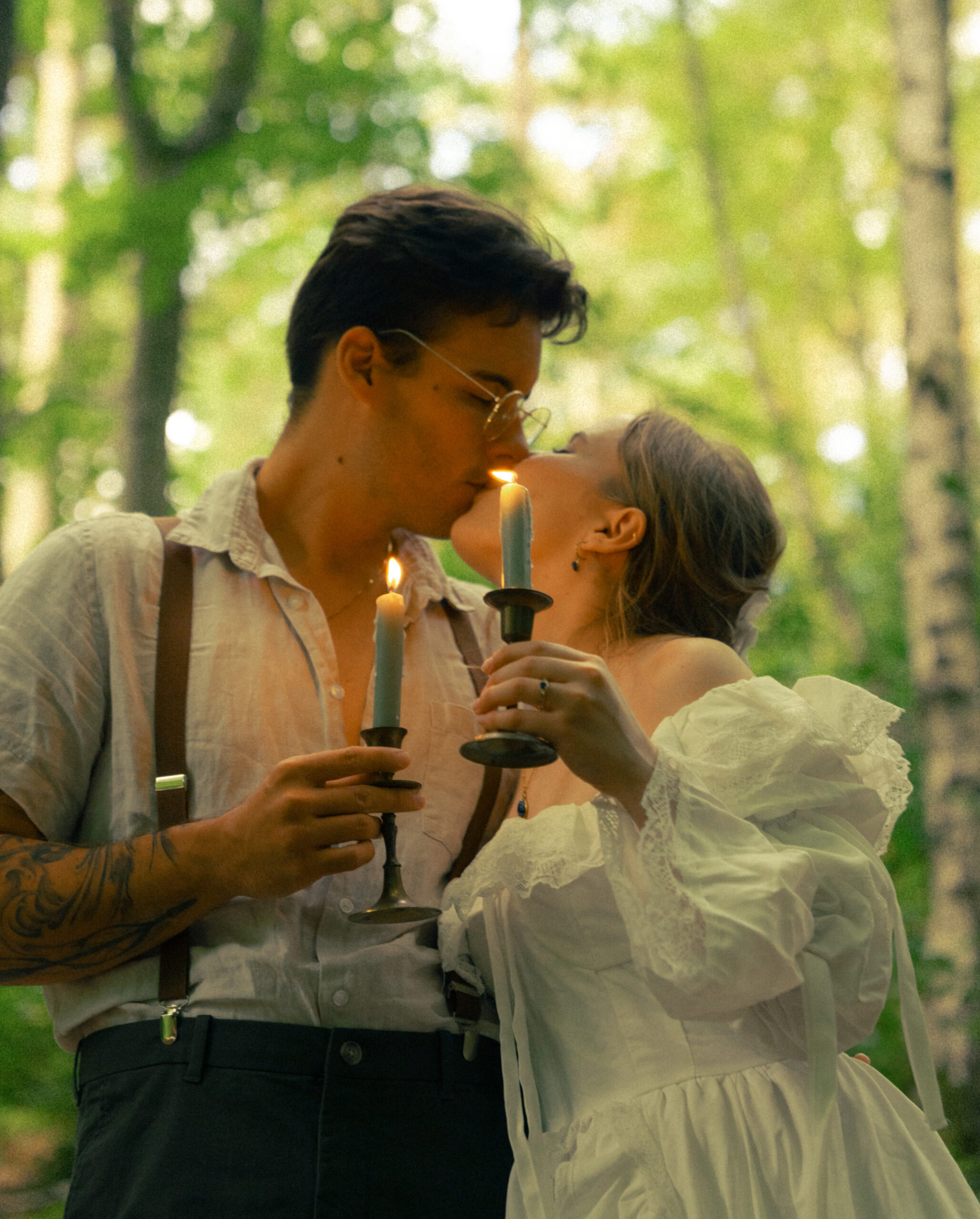 A cinematic photo of a couple taken during an elopement in Belgium.