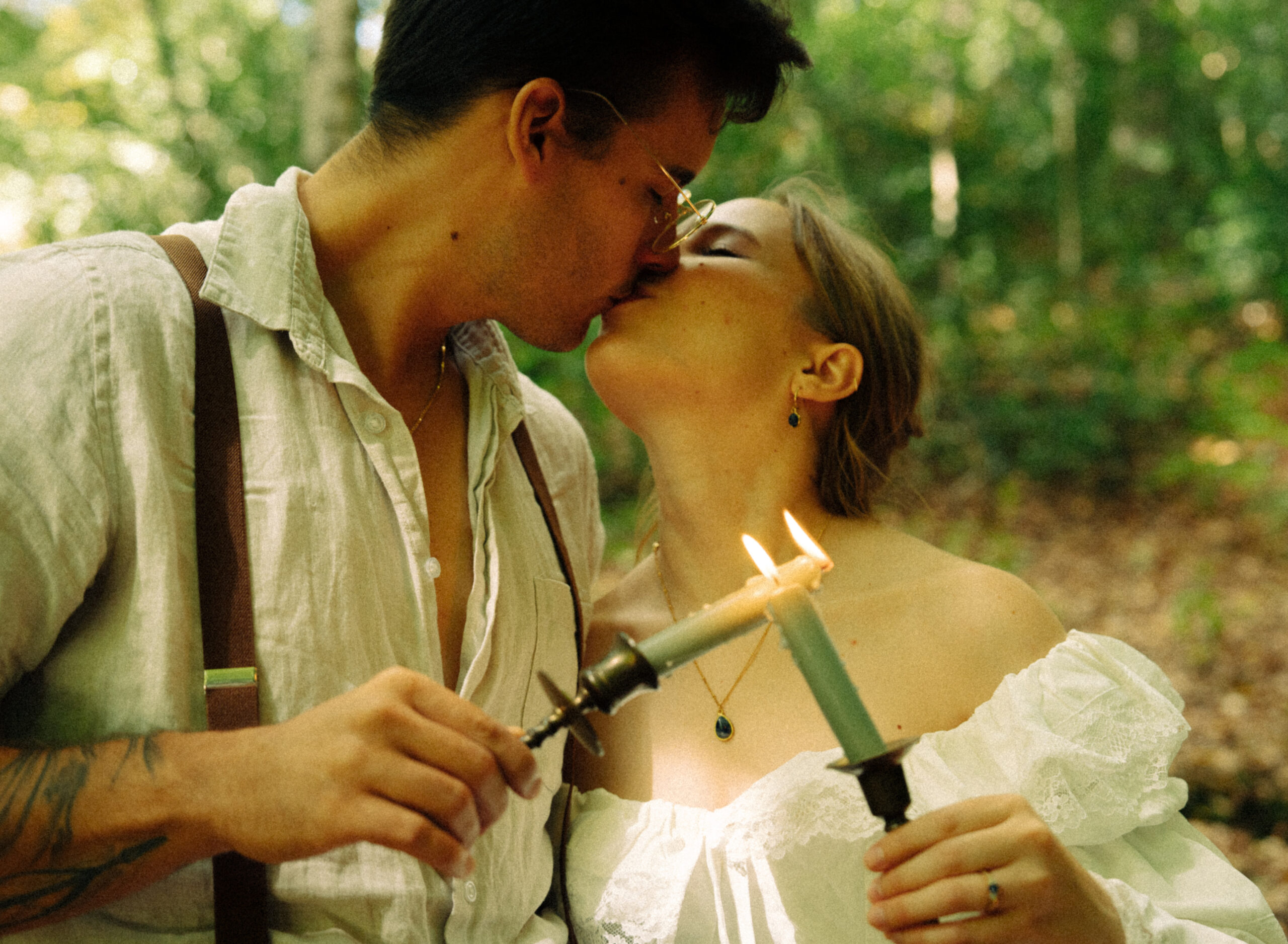 A cinematic photo of a couple taken during an elopement in Belgium.