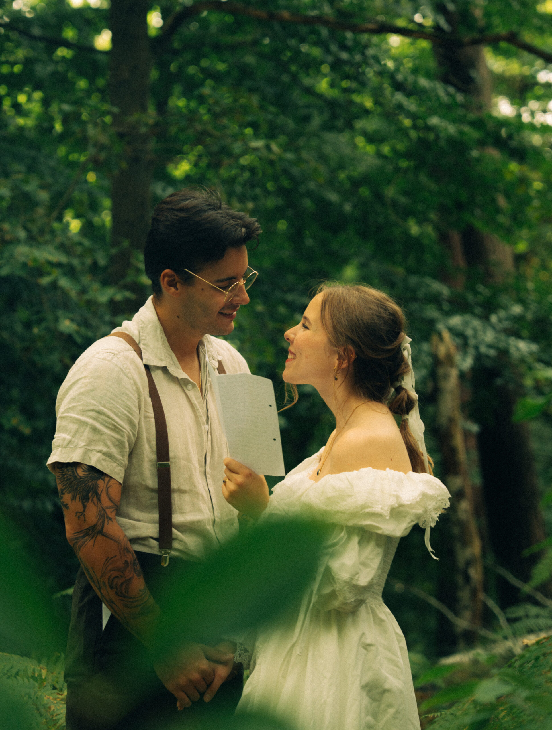 A cinematic photo of a couple taken during an elopement in Belgium.
