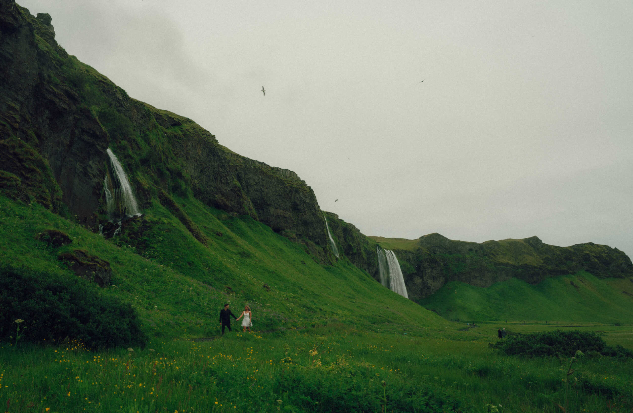 A cinematic photo of a couple during their elopement in Iceland.