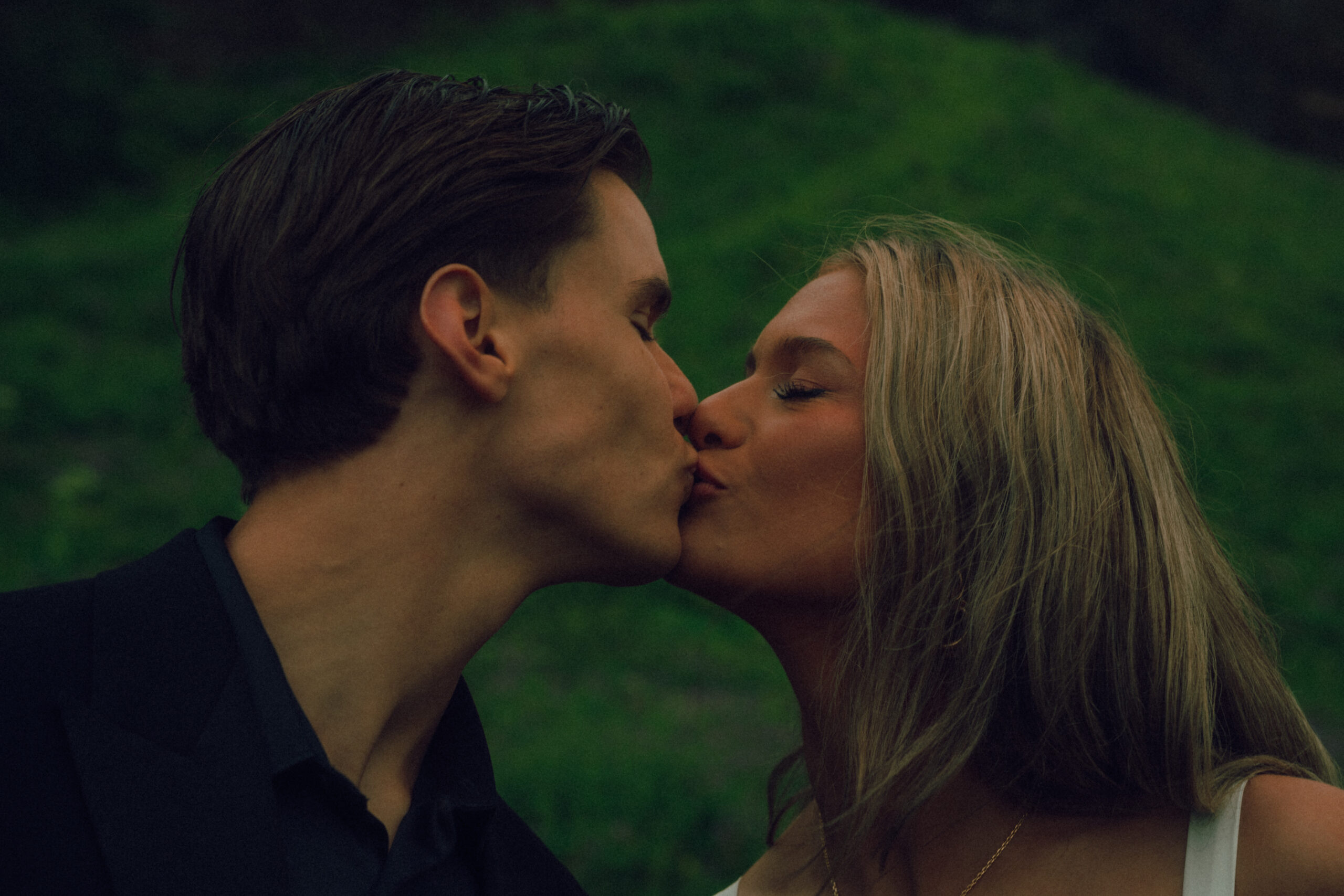 A cinematic photo of a couple during their elopement in Iceland.