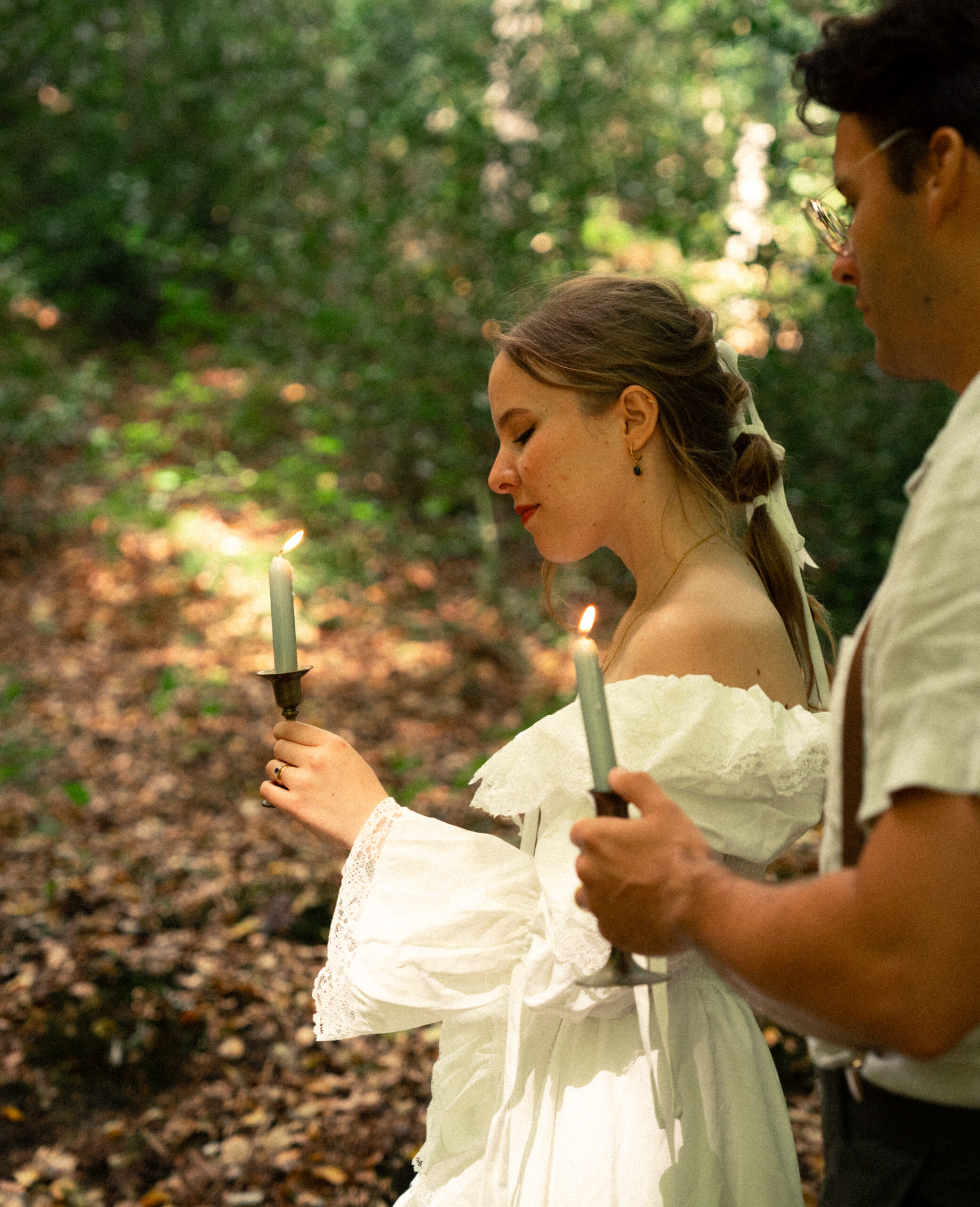 A cinematic photo of a couple taken during an elopement in Belgium.