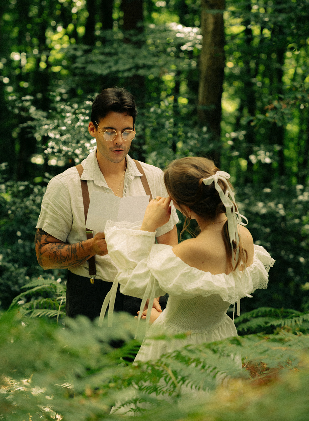 A cinematic photo of a couple taken during an European elopement in Belgium.