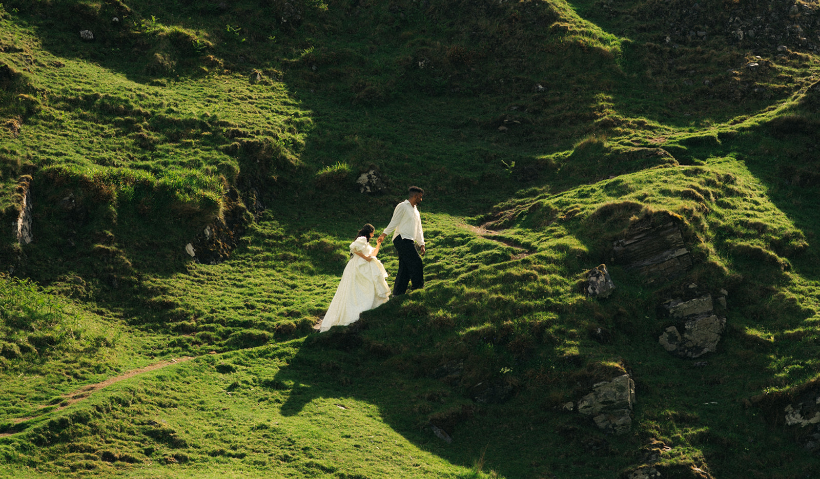 A cinematic photo of a couple during their elopement in Scotland.